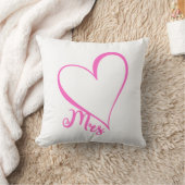 Mrs. Pink Heart Throw Pillow Kussen (Deken)