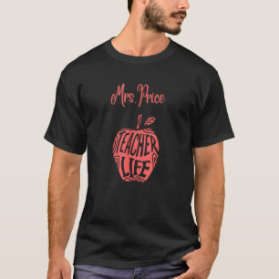 Mrs Price Schattige Schoolleraar Apple Trots Beste T-shirt