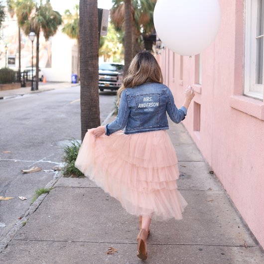 Mrs Proud Vrouw met vastgestelde datum Denim Jacket