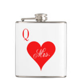 Mrs Queen of hearts bruiloft fles voor vrouw Heupfles (Voorkant)