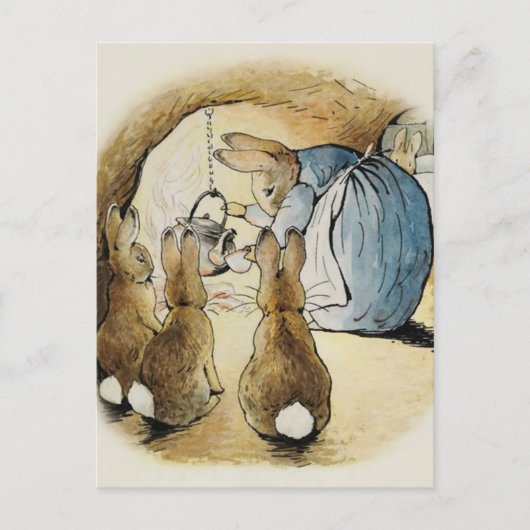 Mrs Rabbit Pours Tea door Beatrix Potter Briefkaart (Voorkant)