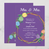 Mrs Rainbow Flowers lesbische bruiloft nodigen Paa Kaart (Voorkant / Achterkant)