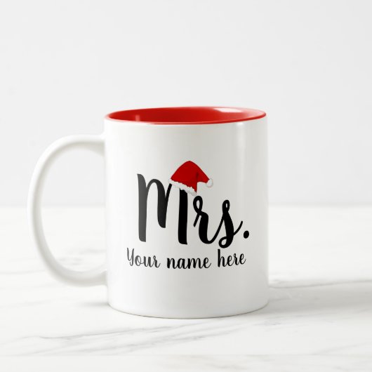 Mrs Red Santa Sweatshirt Tweekleurige Koffiemok (Links)