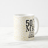 Mrs Right Fun Golden 50e Jubileum Koffiemok (Voorkant rechts)