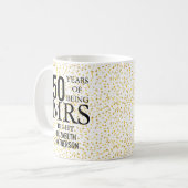 Mrs Right Fun Golden 50e Jubileum Koffiemok (Voorkant links)