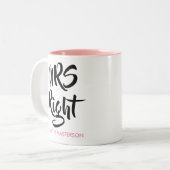 Mrs Right Haar Naam Leuk Tweekleurige Koffiemok (Voorkant links)