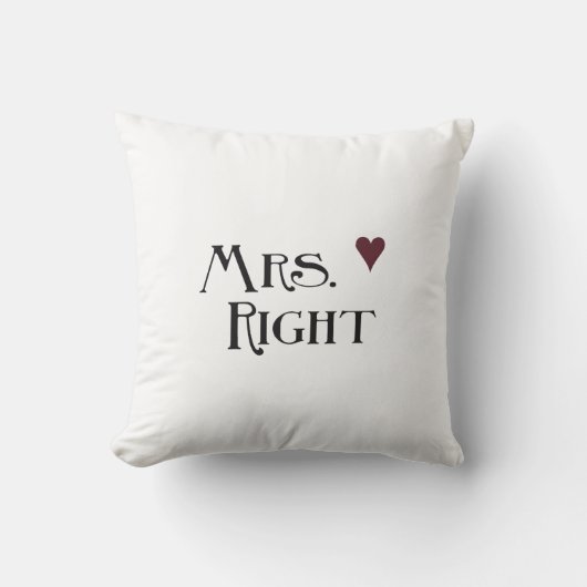 Mrs Right Kussen (Voorkant)