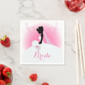 Mrs Right Pink bride silhouet Vrijgezellenfeest Servet (Insitu)