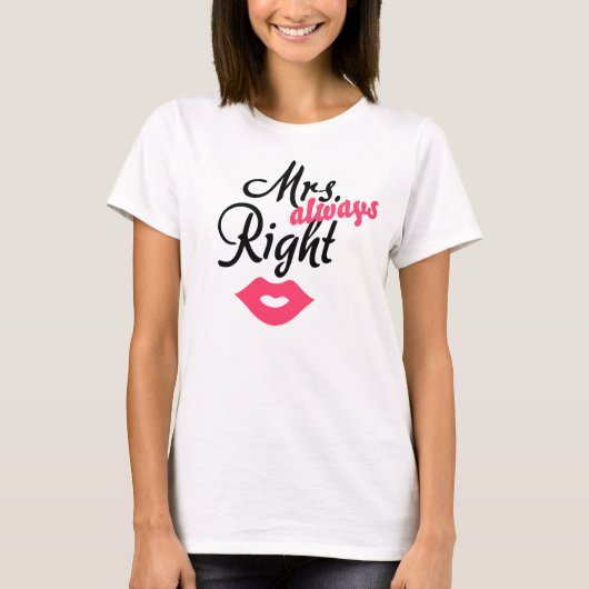 Mrs Right T-shirt (Voorkant)