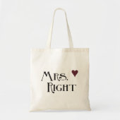 Mrs Right Tote Bag (Voorkant)