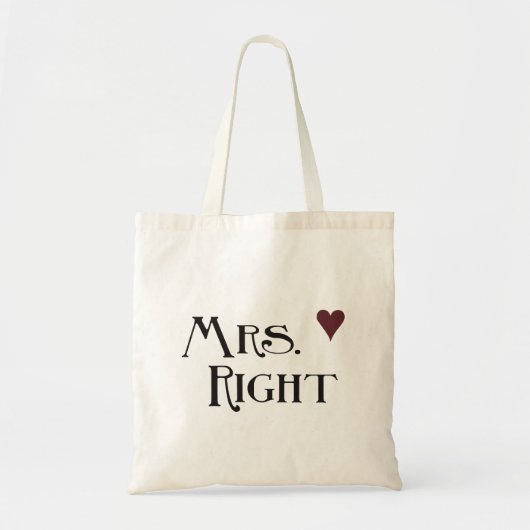 Mrs Right Tote Bag (Voorkant)