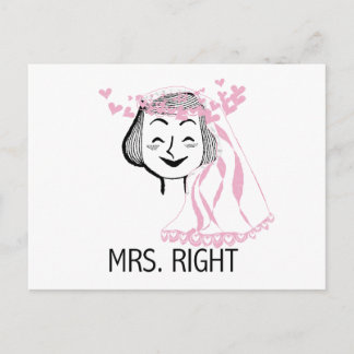 Mrs Right Tshirts en Cadeaus Briefkaart