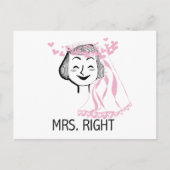 Mrs Right Tshirts en Cadeaus Briefkaart (Voorkant)