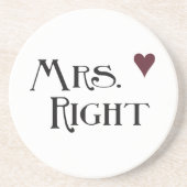 Mrs Right Zandsteen Onderzetter (Voorkant)