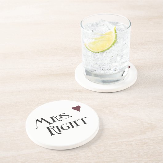 Mrs Right Zandsteen Onderzetter (Zijkant)