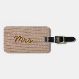 Mrs Rustic Burlap Gepersonaliseerde Bagagelabels