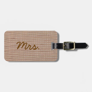 Mrs Rustic Burlap Gepersonaliseerde Bagagelabels