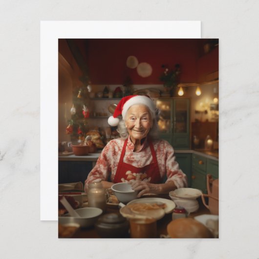 Mrs Santa Baking Cake (Voorkant / Achterkant)