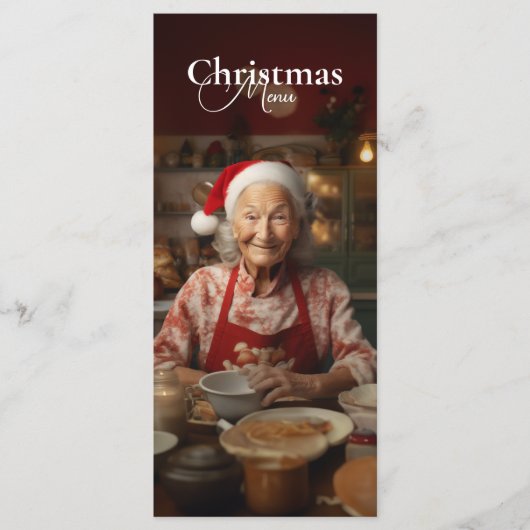 Mrs Santa Baking Cake Menu (Voorkant)