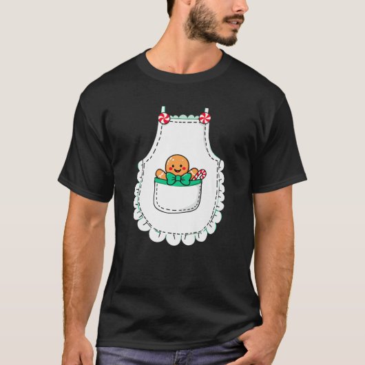 Mrs Santa Claus Apron Gingerbread Candy Cane Chris T-shirt (Voorkant)