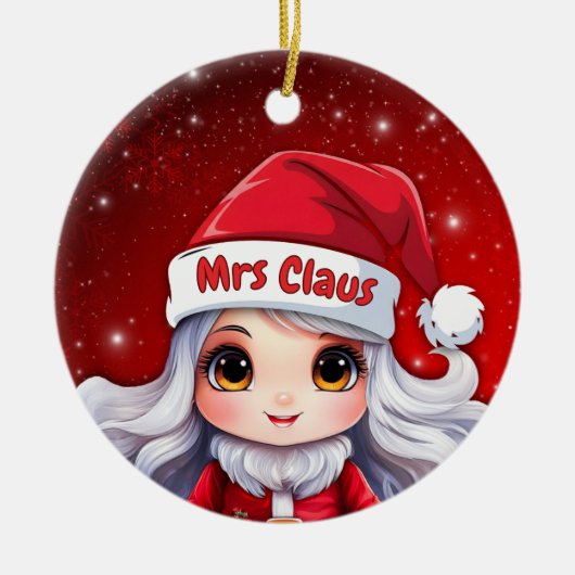 Mrs Santa Claus 🤶🎄 Keramisch Ornament (Voorkant)