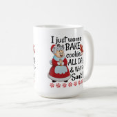 Mrs Santa Claus wacht op de kerstman Koffiemok (Voorkant rechts)