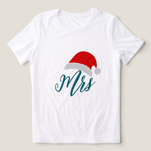 Mrs Santa Womens Christmas Shirt - Couples Tee (Design voorkant)