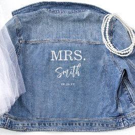 Mrs Script Bridal Custom Jean Wedding Denim Jacket