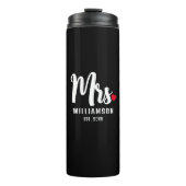 Mrs Script Monogram Gepersonaliseerde Naam Pas get Thermosbeker (Voorkant)