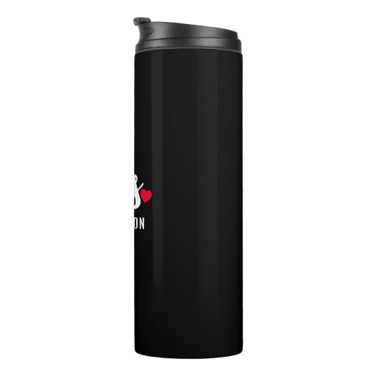 Mrs Script Monogram Gepersonaliseerde Naam Pas get Thermosbeker (Geroteerd rechts)