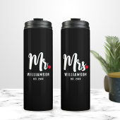 Mrs Script Monogram Gepersonaliseerde Naam Pas get Thermosbeker