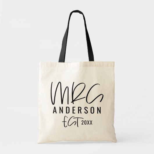 Mrs script-typografie bruiloft tote bag (Voorkant)