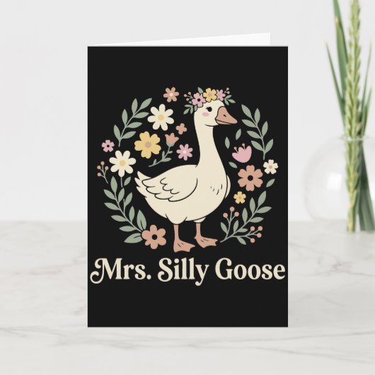 Mrs Silly Goose Playful Bride Humor Wedding Kaart (Voorkant)