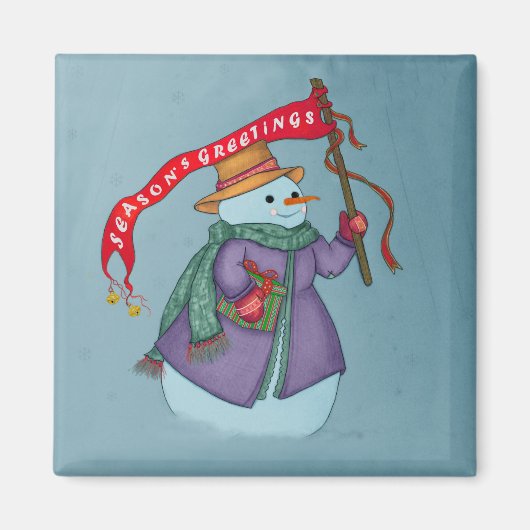Mrs Snowmans Special Delivery Kerstmagneet Magneet (Voorkant)