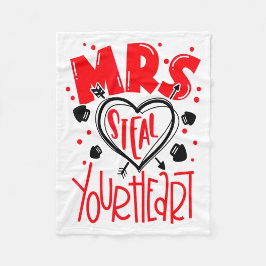 Mrs Steal Your Heart Valentines Day Matching Coup  Fleece Deken (Voorkant)