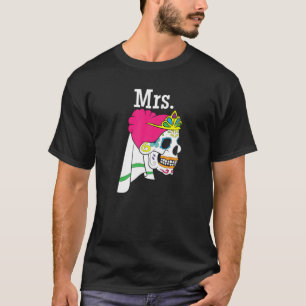 Mrs Sugar Skull Bruiloft Design Mexicaanse Bruilof T-shirt