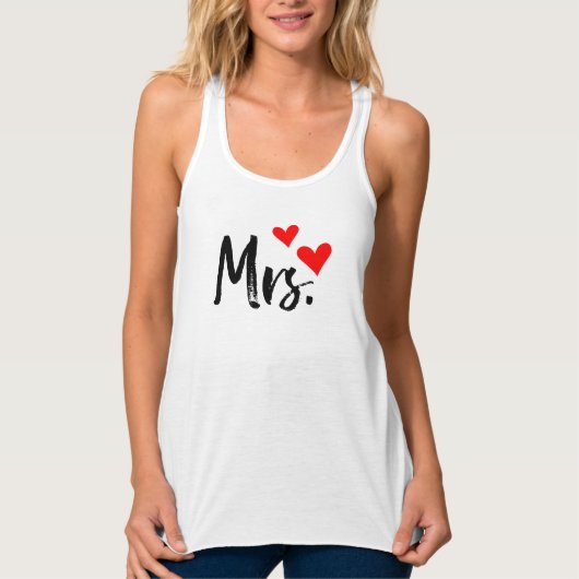 Mrs. Tank Top – Cute & Modern Heart Design (Voorkant)