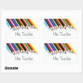 Mrs Teacher kleurpotloden Rechthoekige Sticker (Vel)