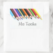Mrs Teacher kleurpotloden Rechthoekige Sticker (Tas)