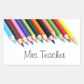 Mrs Teacher kleurpotloden Rechthoekige Sticker (Voorkant)
