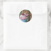 MRS TITTLEMOUSE (in oliepastel) naar B. Potter Ronde Sticker (Tas)