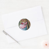 MRS TITTLEMOUSE (in oliepastel) naar B. Potter Ronde Sticker (Envelop)