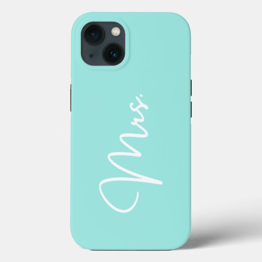 "Mrs.", Turquoise iPhone Case (Achterkant)