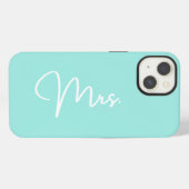 "Mrs.", Turquoise iPhone Case Hoesje (Achterkant horizontaal)