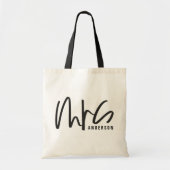 Mrs typografie trouwcadeau tote bag (Voorkant)