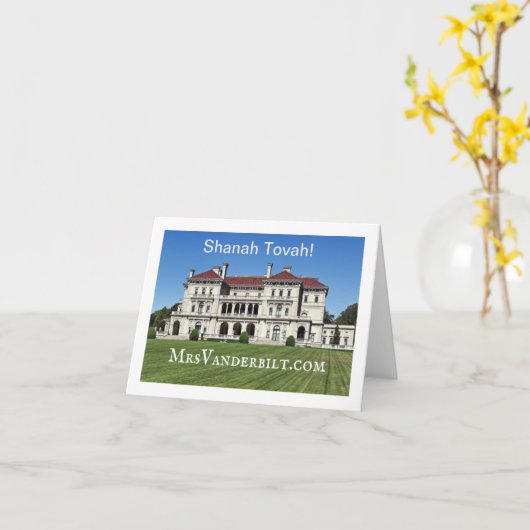 Mrs Vanderbilt "Shanah Tovah" Rosh Hashanah Kaarte Kaart (Gele Bloem)