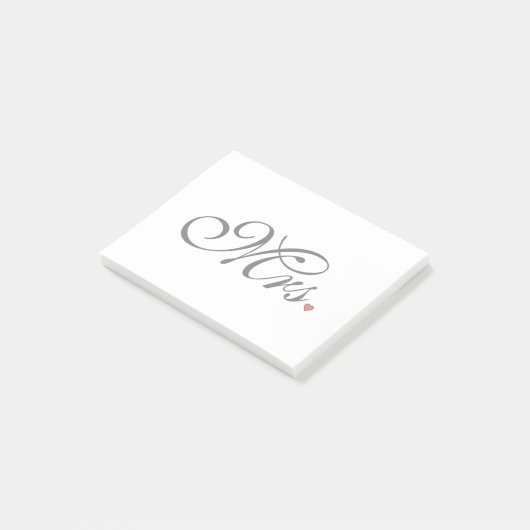 Mrs Wife Bride Zijn nieuwe widen Post-it® Notes (Schuin)