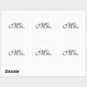Mrs Wife Bride Zijn nieuwe widen Ronde Sticker (Vel)