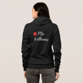 Mrs Wifey Hoody met Red Heart in het zwart (Achterkant volledig)