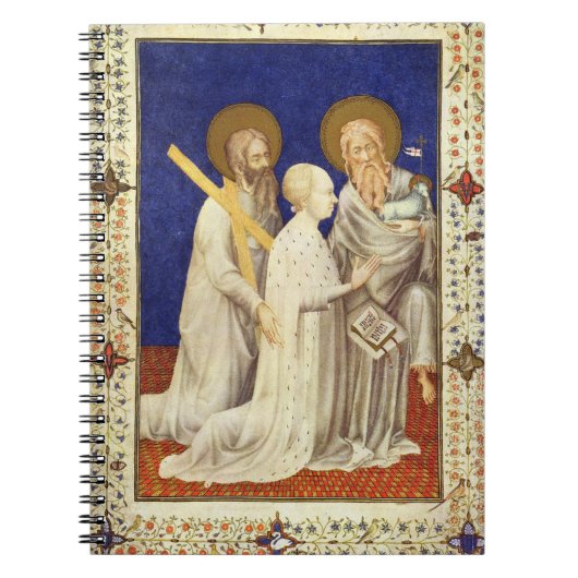 MS 11060-11061 John, Duc de Berry op zijn knieën Notitieboek (Voorkant)
